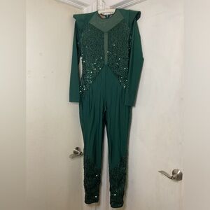 Dark green with sequence dance costume